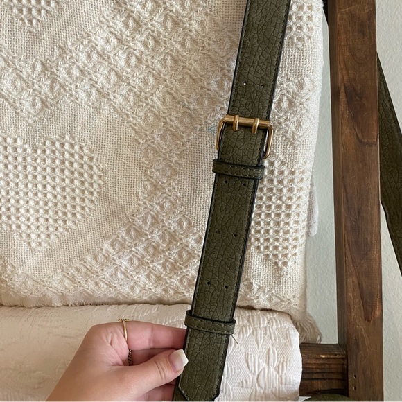 Free People olive green zipper detailed bohemian multi wear bag - Picture 6 of 10